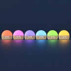Sunrise Wecker in sechs Lichtfarben: Orange, Pink, Violett, Blau, Grün und Gelb